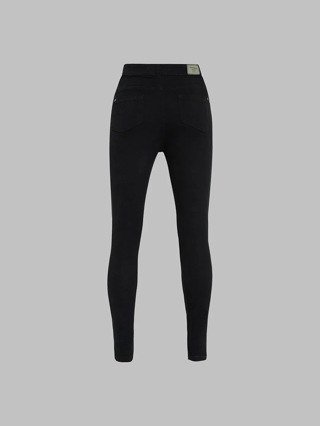 24/7 comfort Women's Black Skinny Fit High Rise Clean Look Regular Length Clean Look Stretchable Denim Jeans