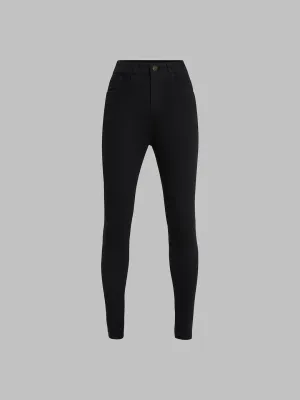 24/7 comfort Women's Black Skinny Fit High Rise Clean Look Regular Length Clean Look Stretchable Denim Jeans