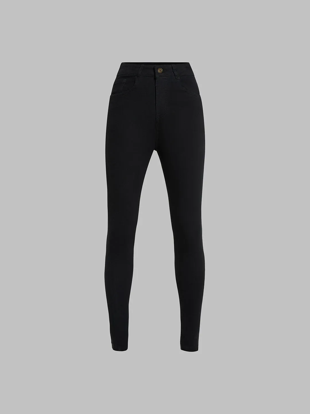 24/7 comfort Women's Black Skinny Fit High Rise Clean Look Regular Length Clean Look Stretchable Denim Jeans