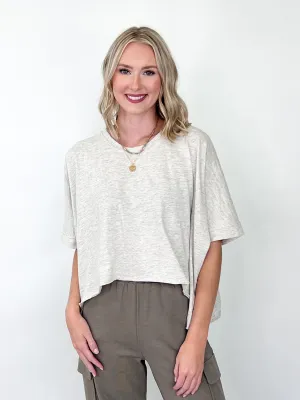 Addison - Oatmeal Asymmetrical Tee