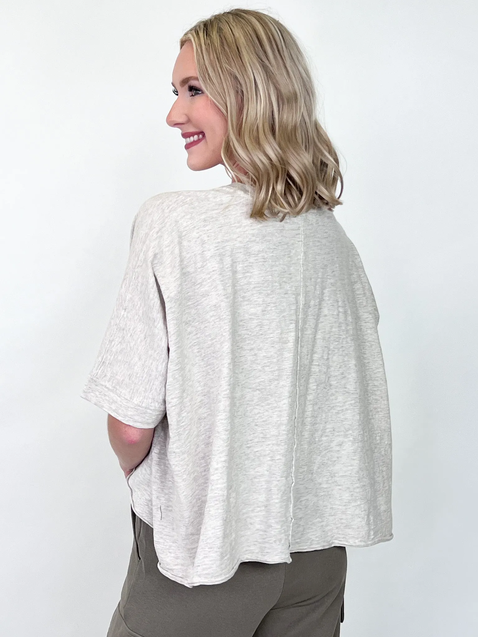 Addison - Oatmeal Asymmetrical Tee