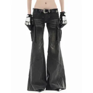 Aiertu High Waisted Black Hip Hop Women's Jeans Fashion Streetwear Casual Vintage Baggy Straight 2024 Denim Trouser Wide Leg Pants