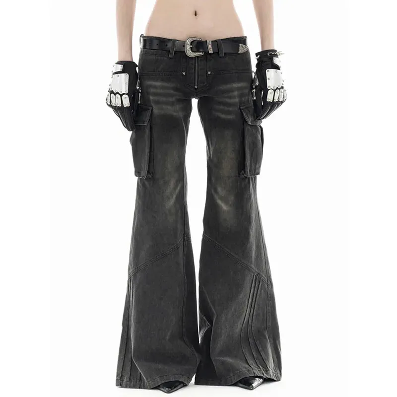 Aiertu High Waisted Black Hip Hop Women's Jeans Fashion Streetwear Casual Vintage Baggy Straight 2024 Denim Trouser Wide Leg Pants