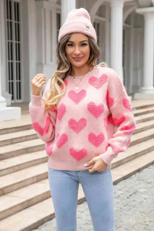 All My Love Heart Pattern Sweater