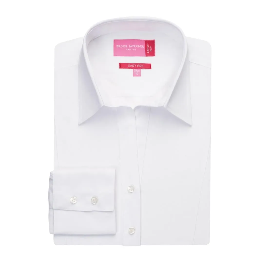 BA085-12 Brook Taverner Ladies Palena Long Sleeve Shirt White Size 12