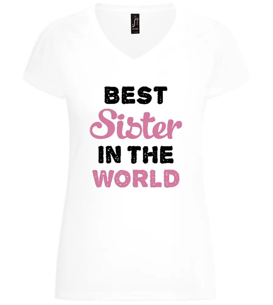 Best Sister in the World Text Design - Basic women's v-neck t-shirt