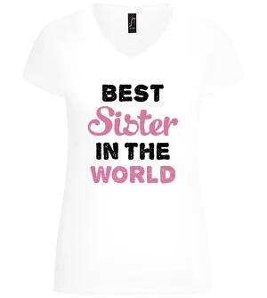 Best Sister in the World Text Design - Basic women's v-neck t-shirt