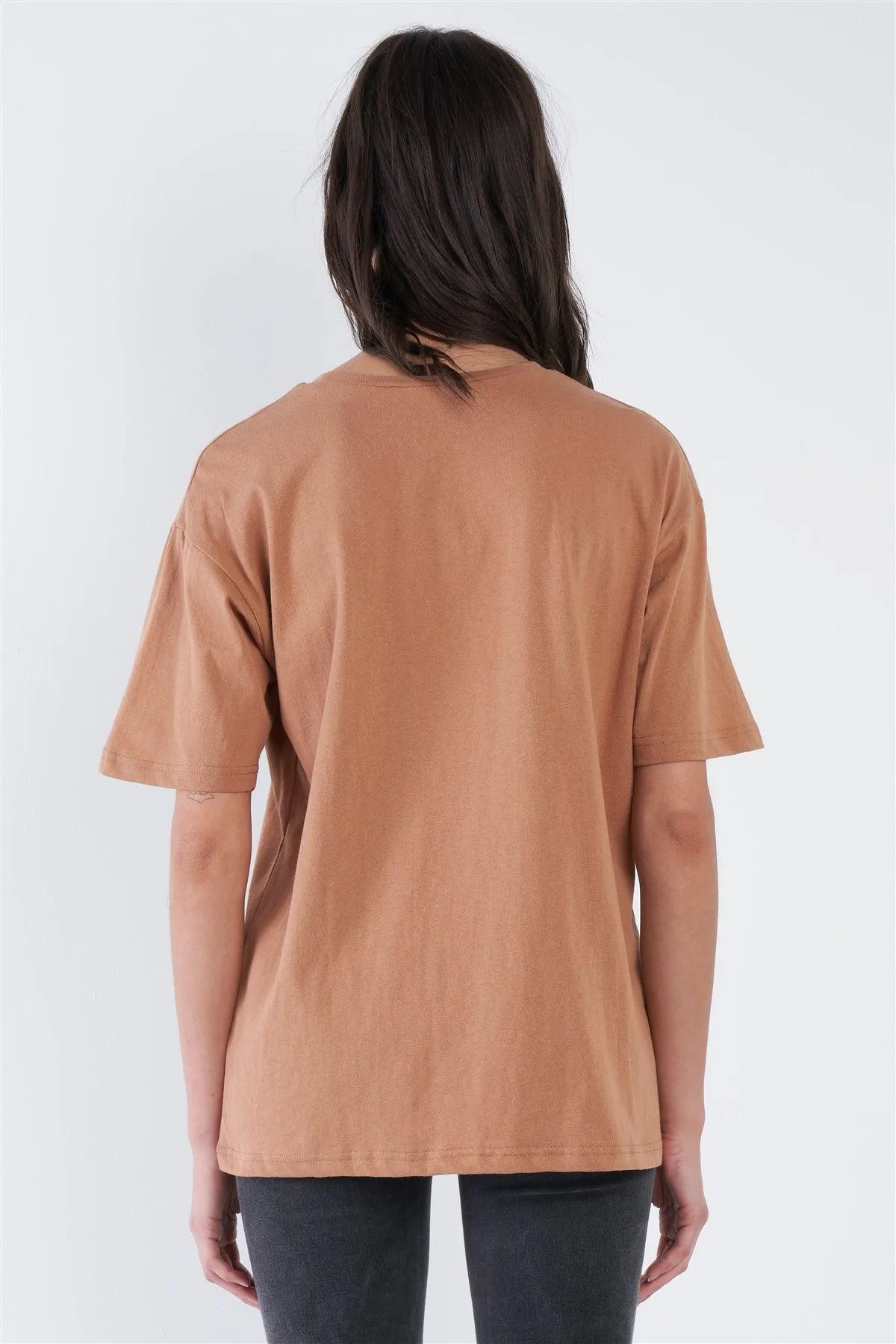 Bronze Beige "PARIS" Logo Graphic Short Sleeve Cotton Tee  /3-2-1