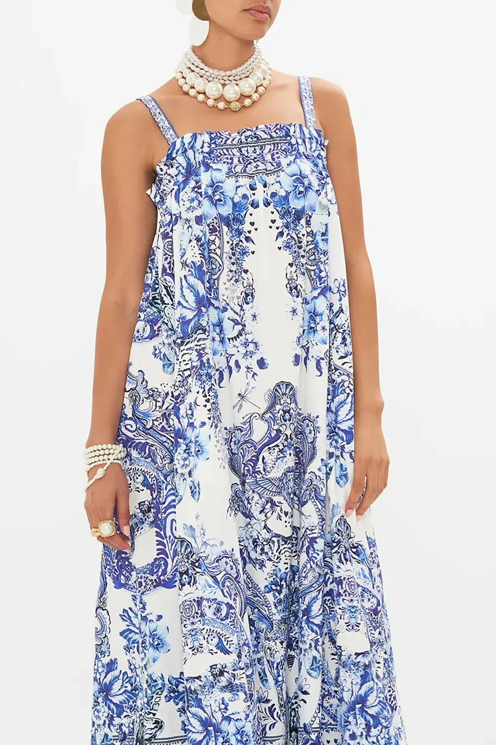 Camilla Wide Strap Sundress Print Size 12