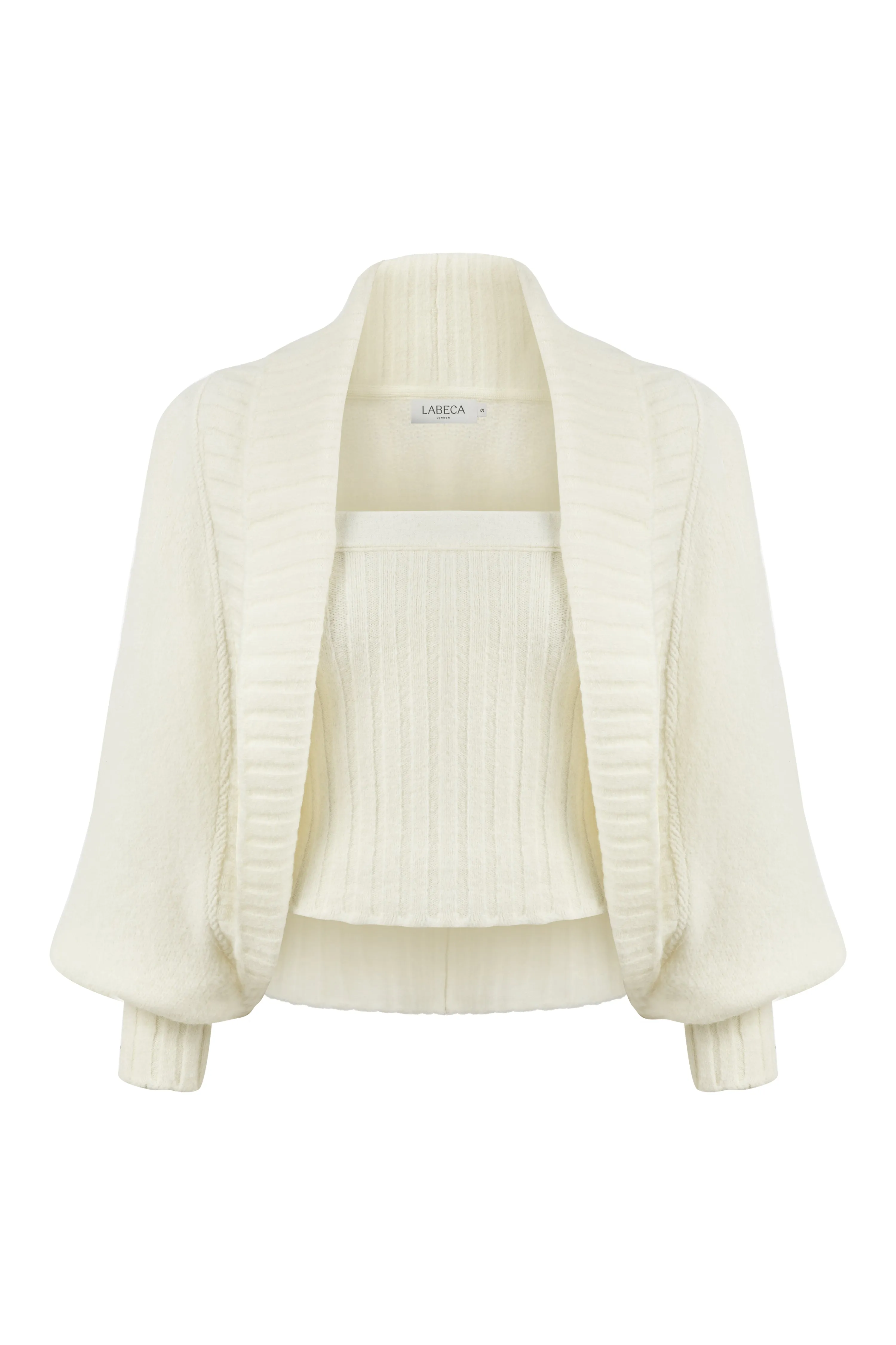 Charlotte Ecru Wool-Blend Cropped Cardigan