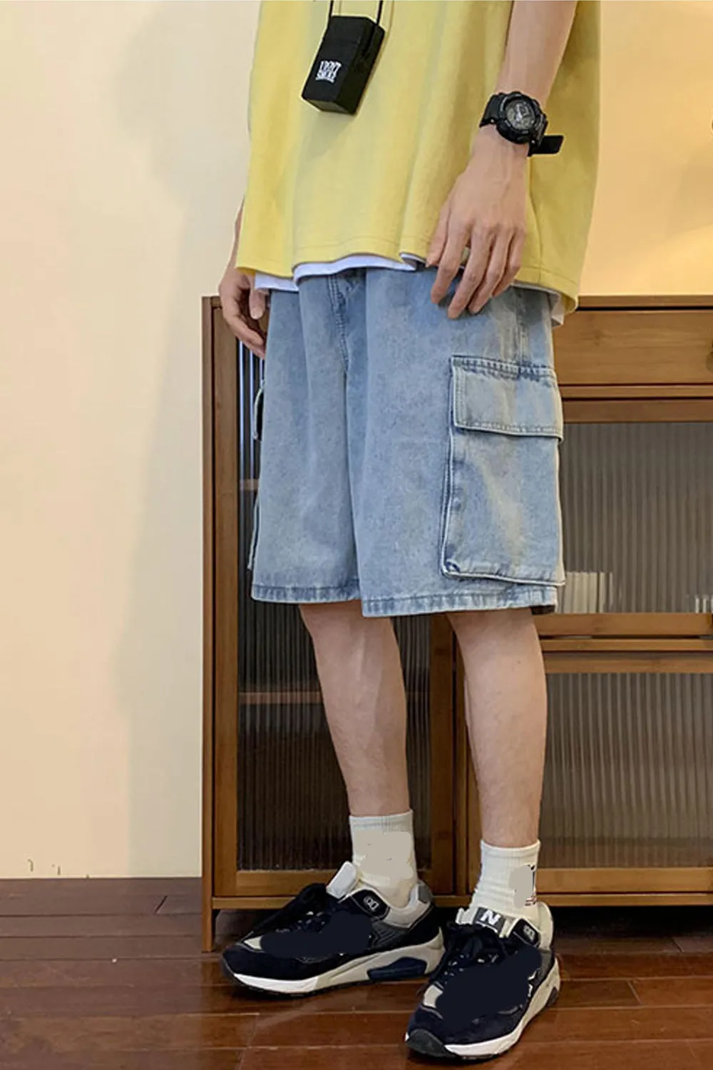 Chicmy-Graduation gift, Coachella Valley Music Festival Look,Loose Hip Hop Side Cargo Pocket Shorts Pants