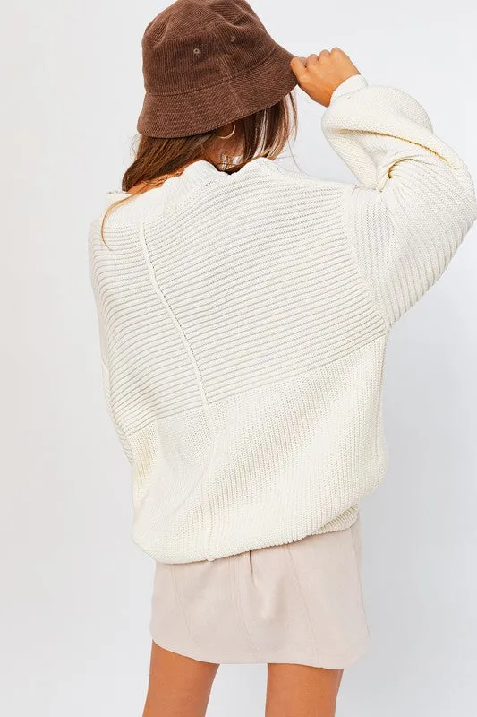 “Cocoa” Ribbed Knitted Sweater