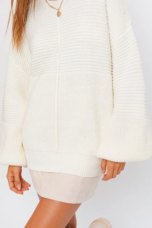 “Cocoa” Ribbed Knitted Sweater