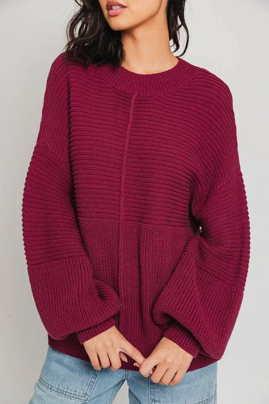 “Cocoa” Ribbed Knitted Sweater