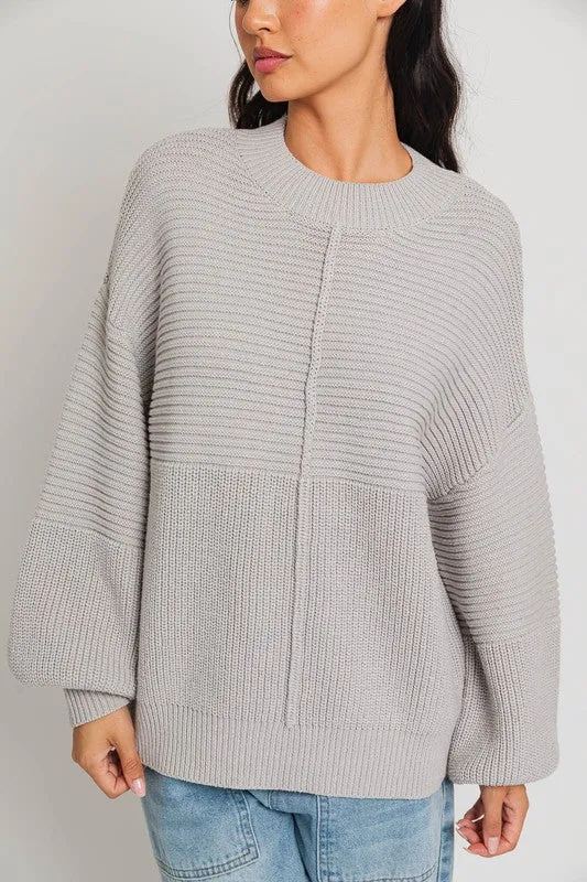 “Cocoa” Ribbed Knitted Sweater