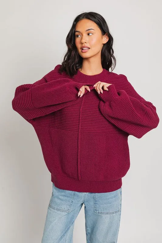 “Cocoa” Ribbed Knitted Sweater