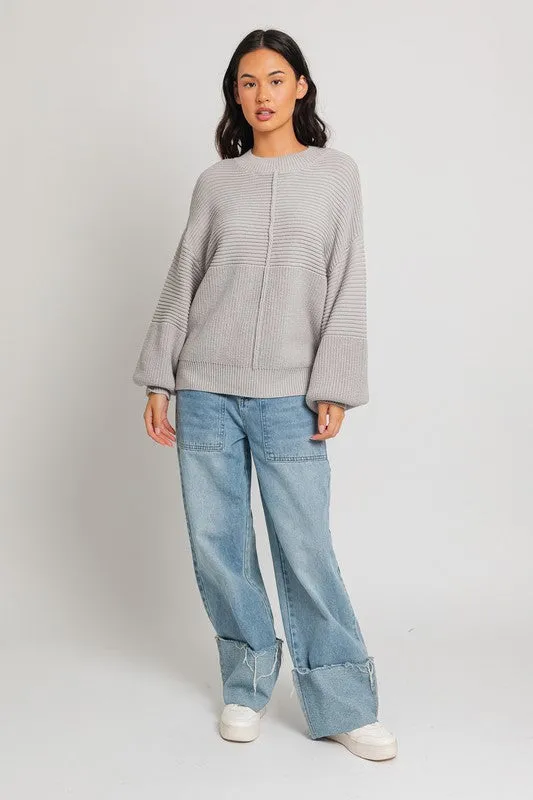 “Cocoa” Ribbed Knitted Sweater