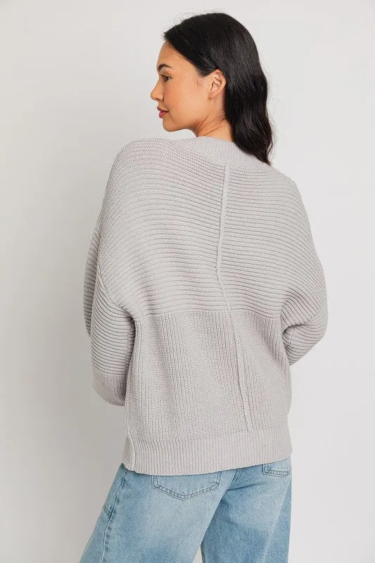 “Cocoa” Ribbed Knitted Sweater