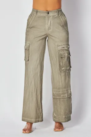 Daphne Straight Leg Washed Cargo Pocket Pants
