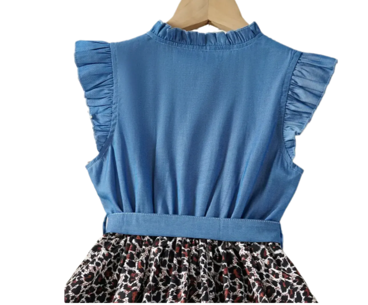 Denim & Leopard Print Sundress 7/8