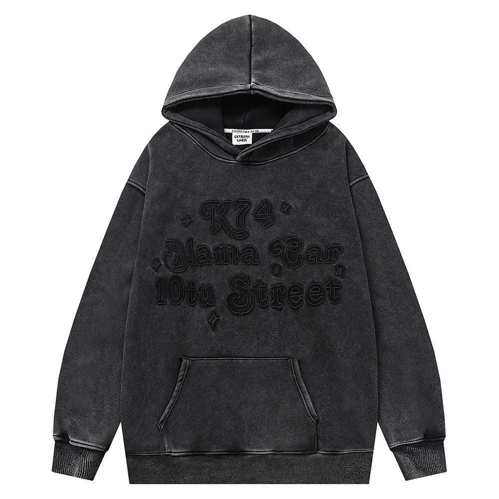 Distressed Fleece-lined essential Hoodie