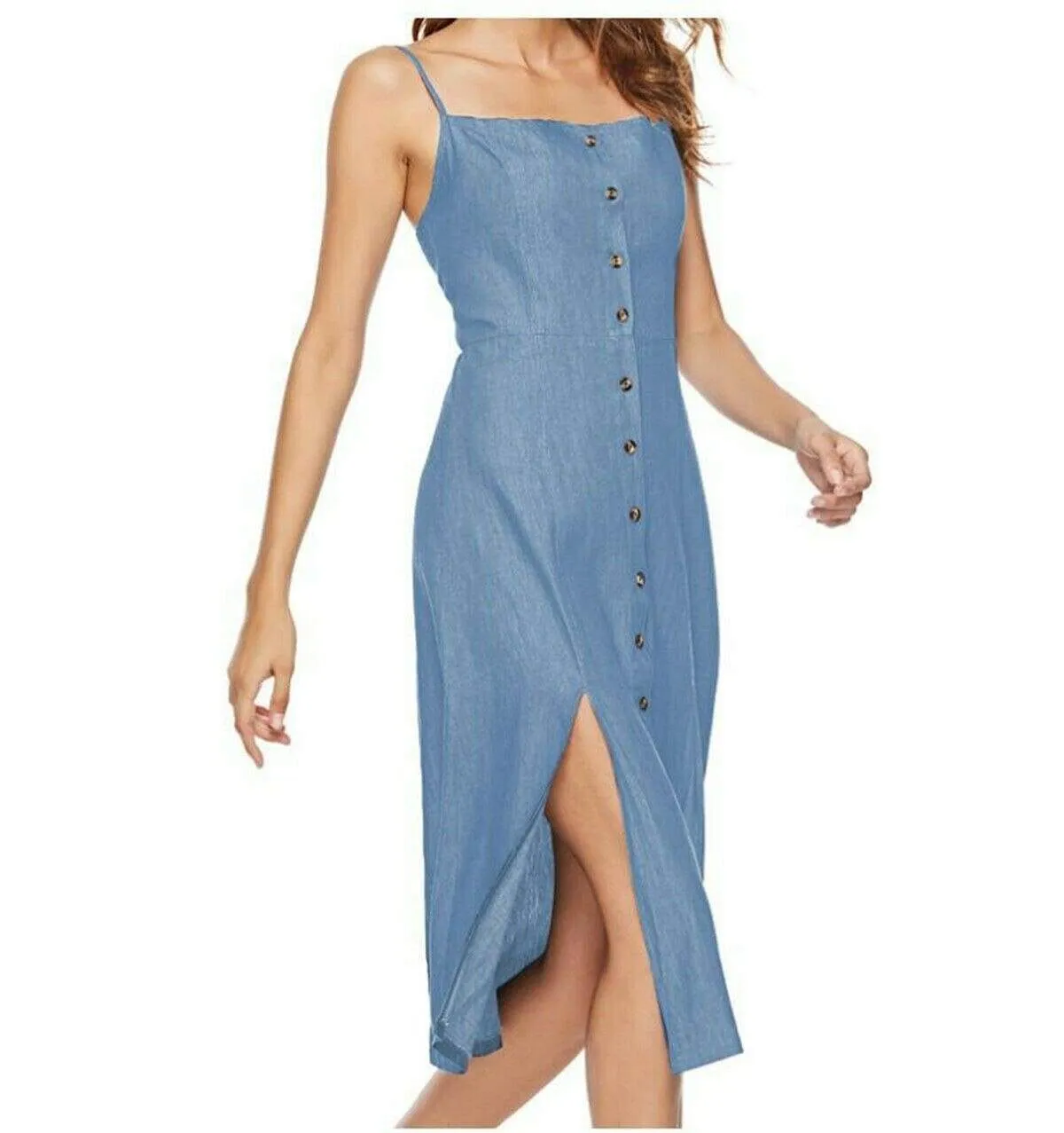 FashionSierra - New Women's Long Maxi Slim Dress Fashion Ladies Summer Denim Sleeveless Solid Casual Loose Beach Sundress