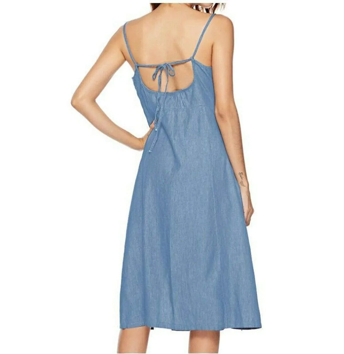FashionSierra - New Women's Long Maxi Slim Dress Fashion Ladies Summer Denim Sleeveless Solid Casual Loose Beach Sundress