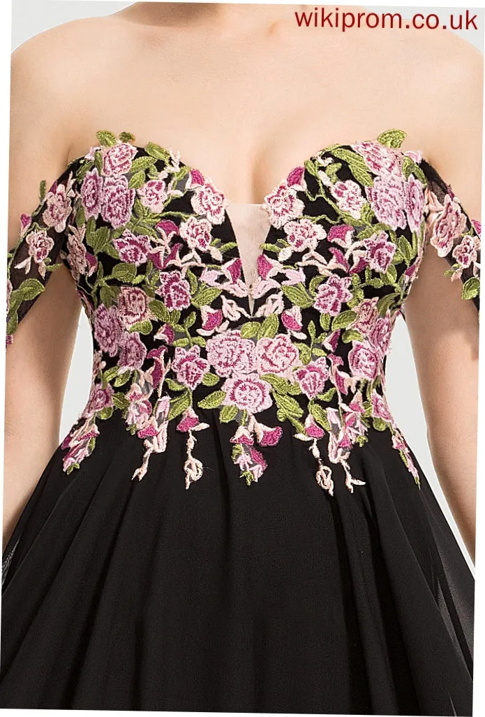 Floor-Length Ball-Gown/Princess Off-the-Shoulder Kaila Chiffon Prom Dresses