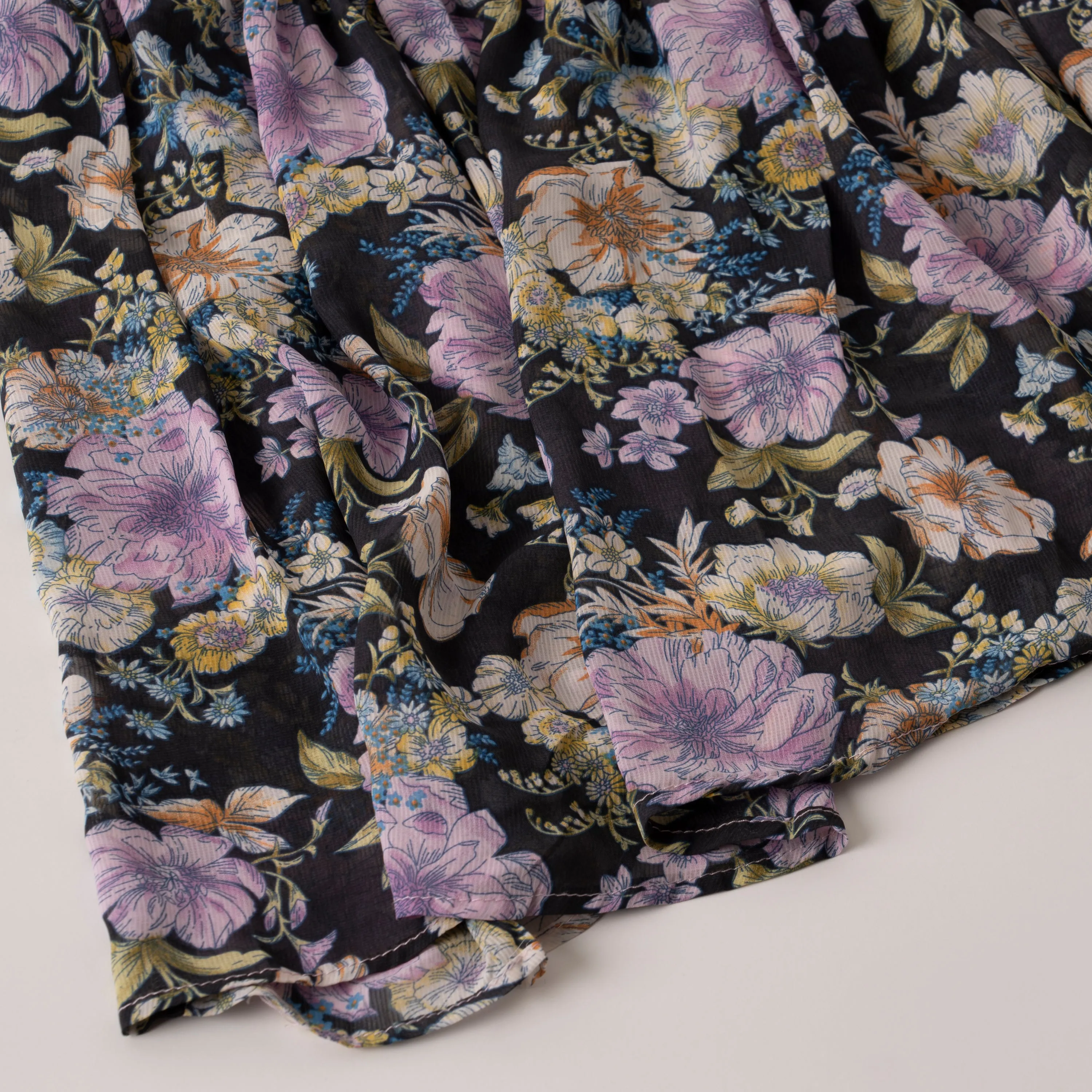 Floral Angled Ruffle Dress