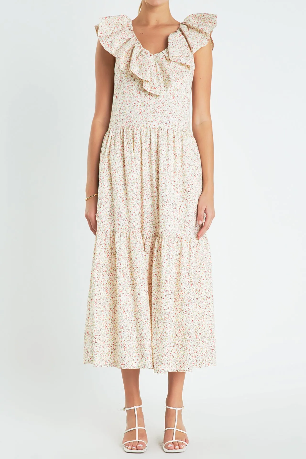 Floral Ruffled Midi Dress