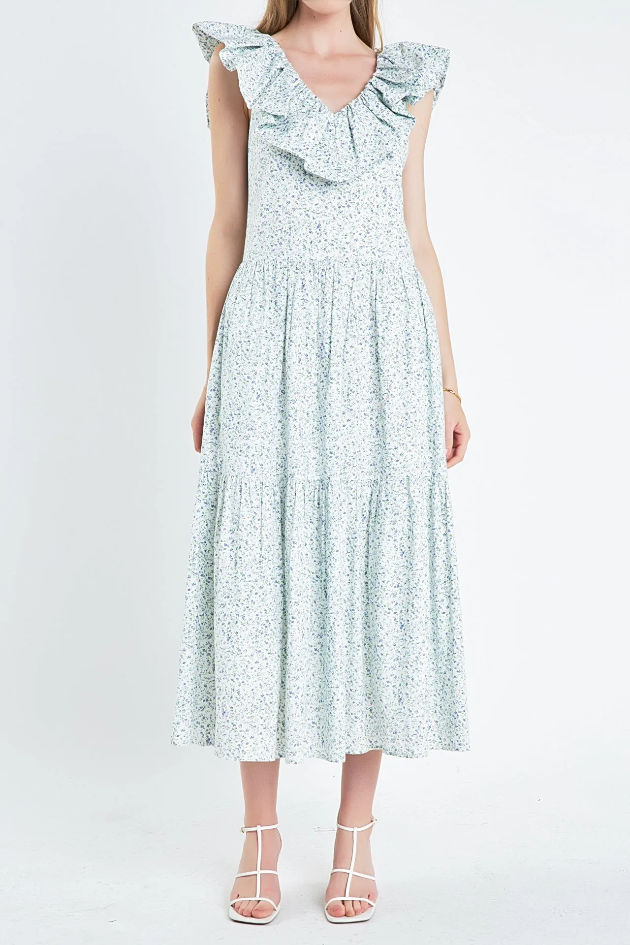 Floral Ruffled Midi Dress