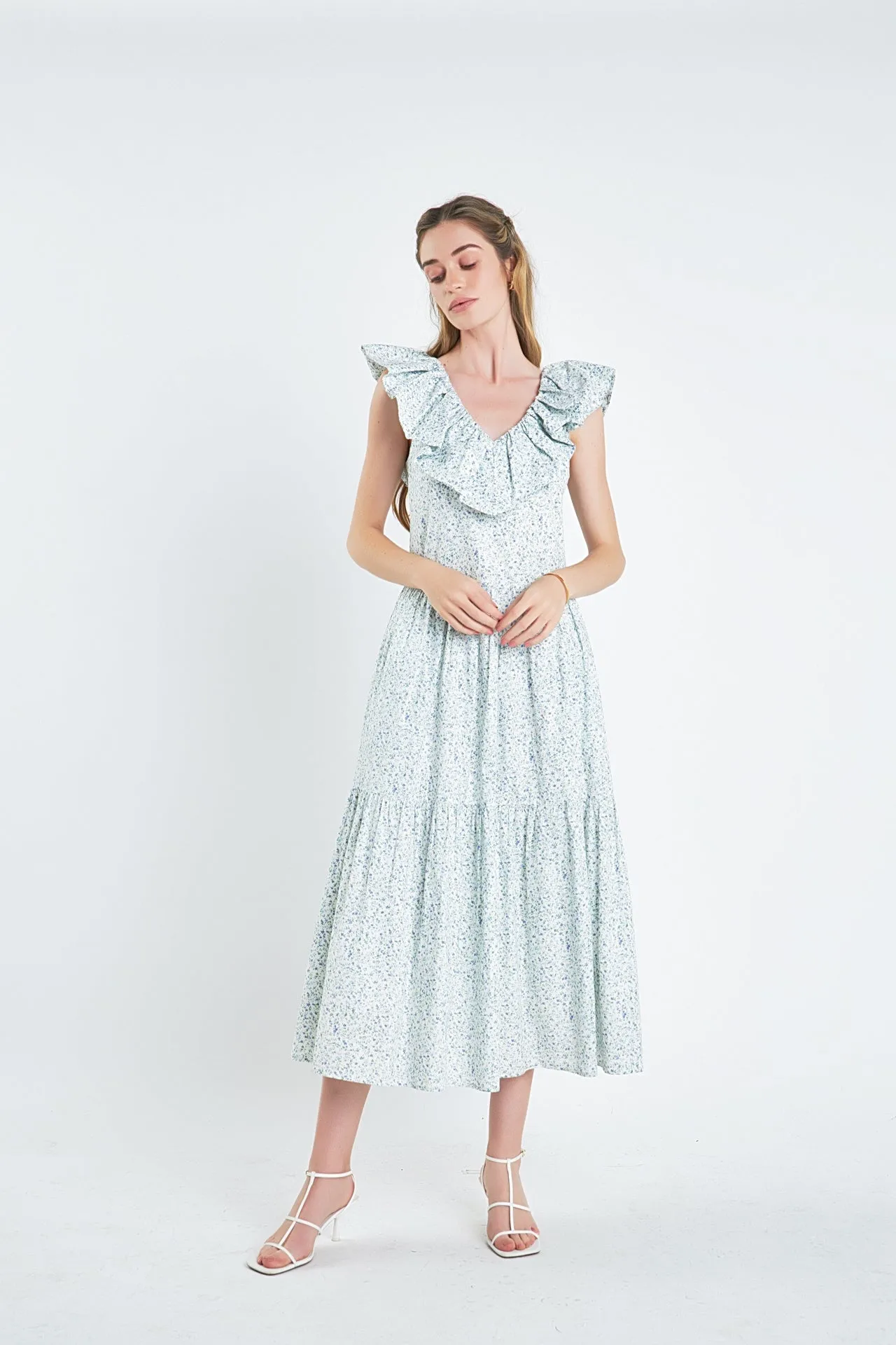 Floral Ruffled Midi Dress