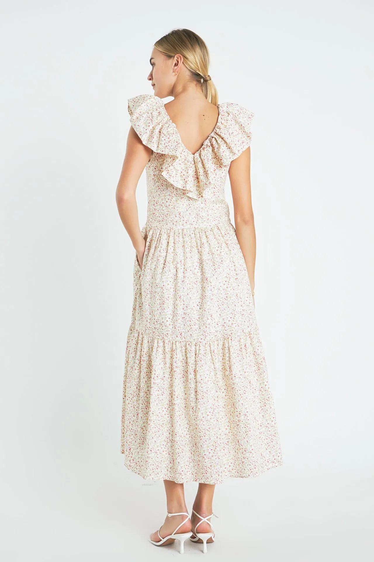 Floral Ruffled Midi Dress