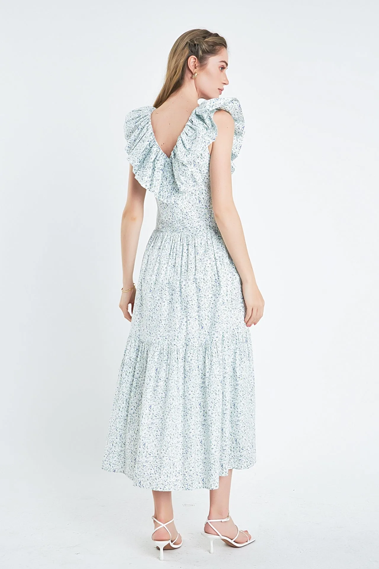 Floral Ruffled Midi Dress