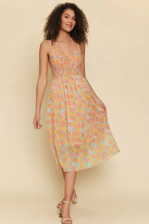 Flower Print Chiffon Dress