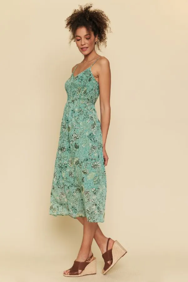 Flower Print Chiffon Dress