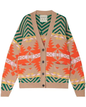 Hazelnut Aztec Vee Cardigan