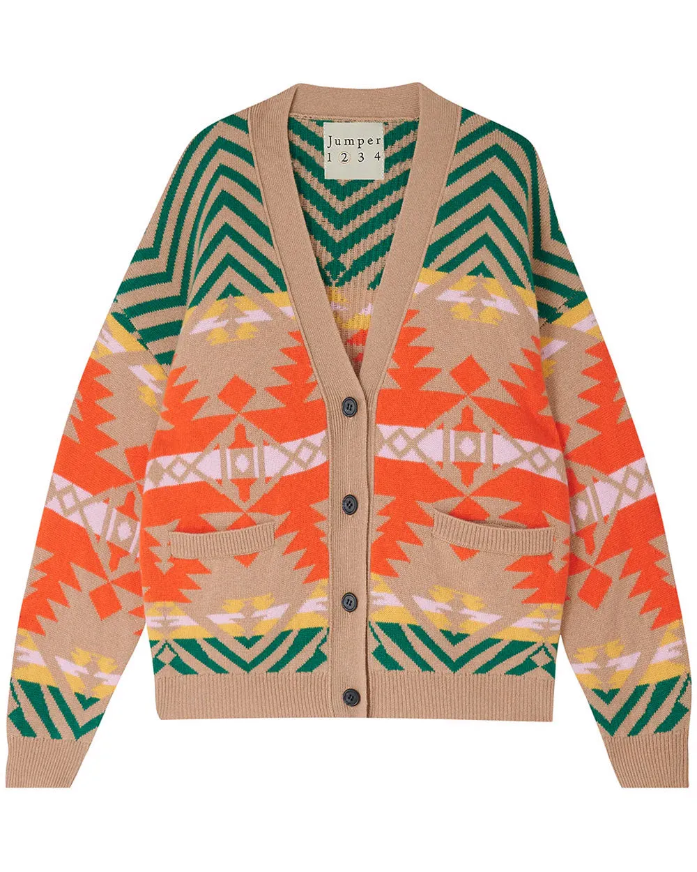 Hazelnut Aztec Vee Cardigan
