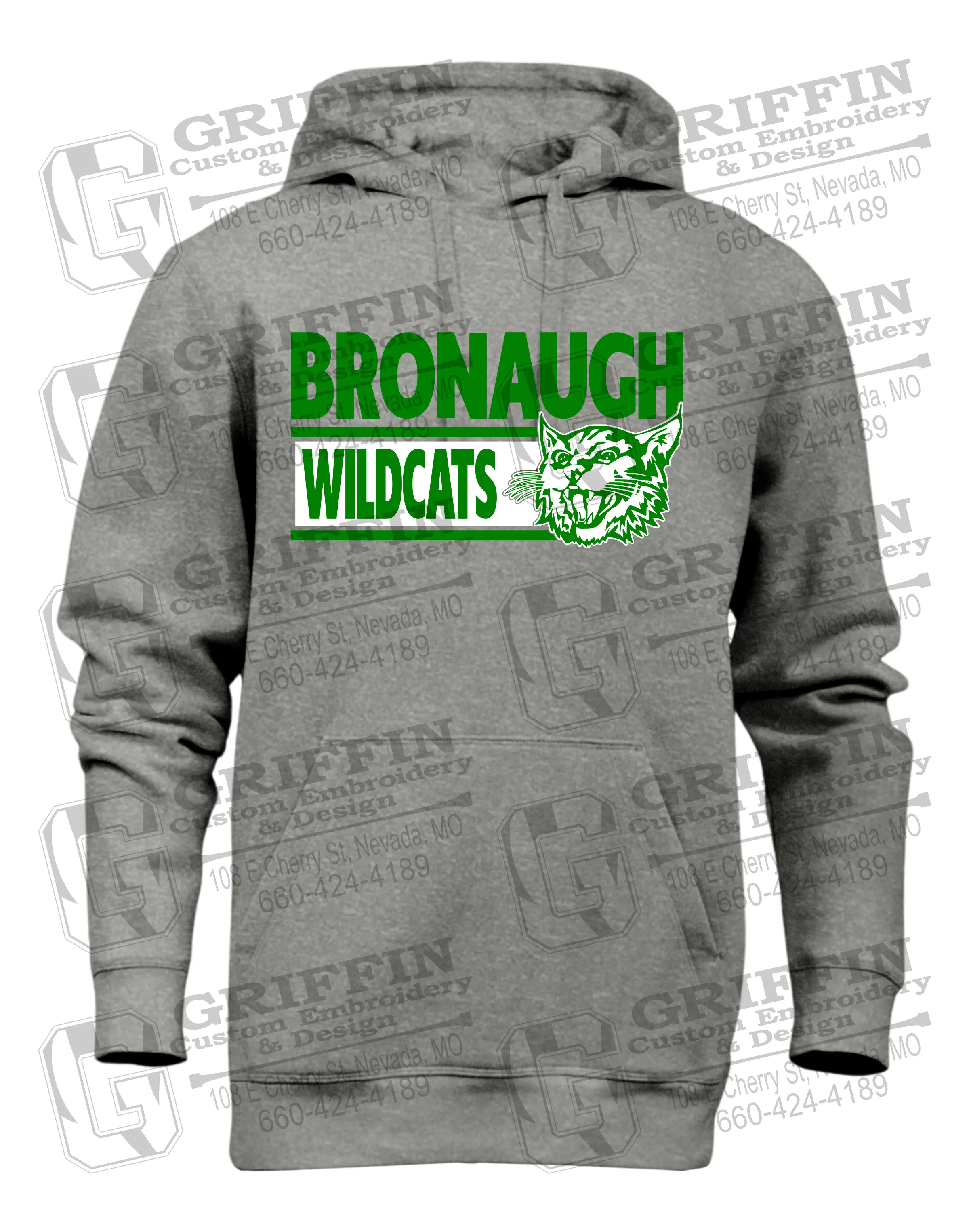 Heavyweight Fleece Hoodie - Bronaugh Wildcats 24-B