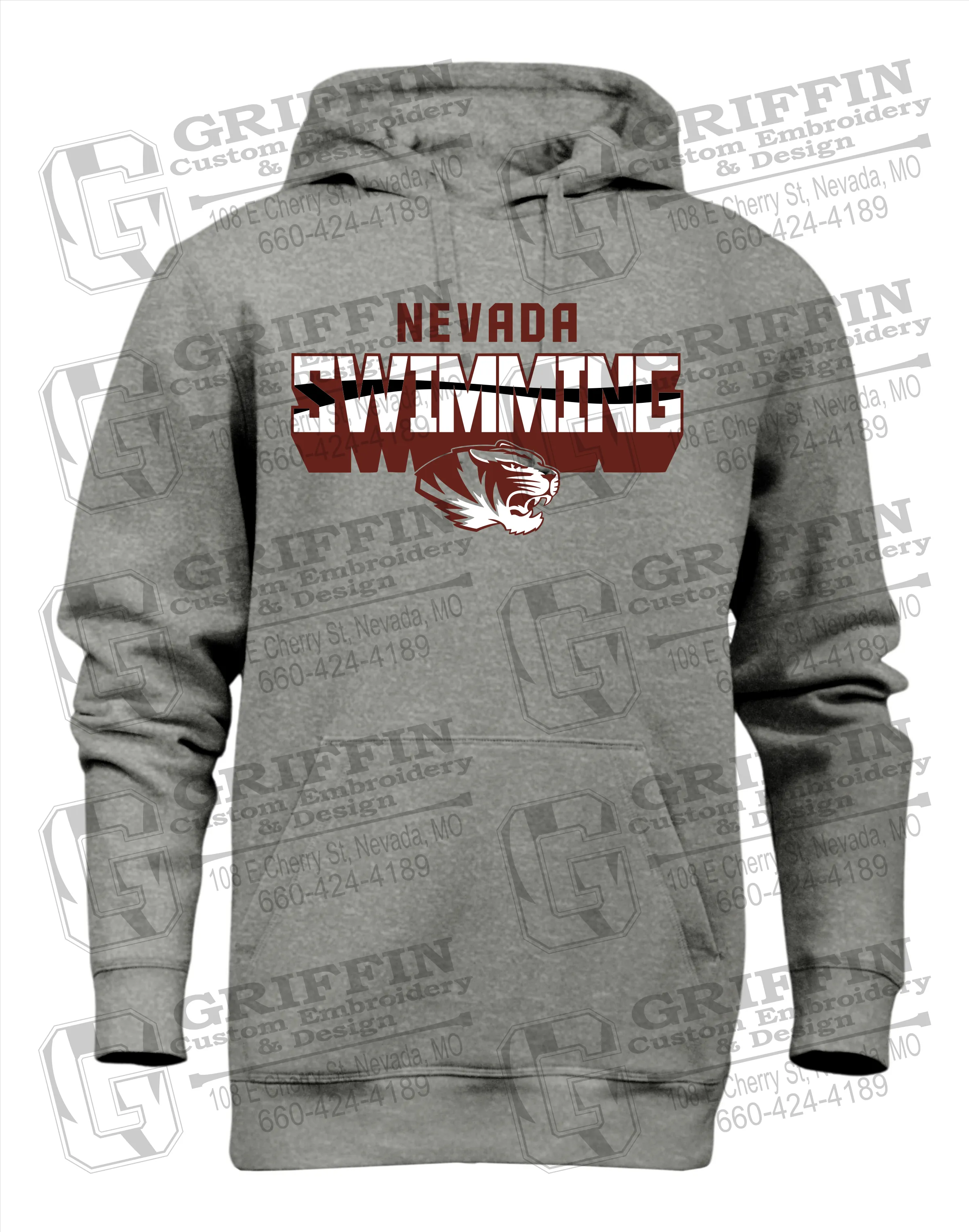 Heavyweight Fleece Hoodie - Swimming - Nevada Tigers 23-V