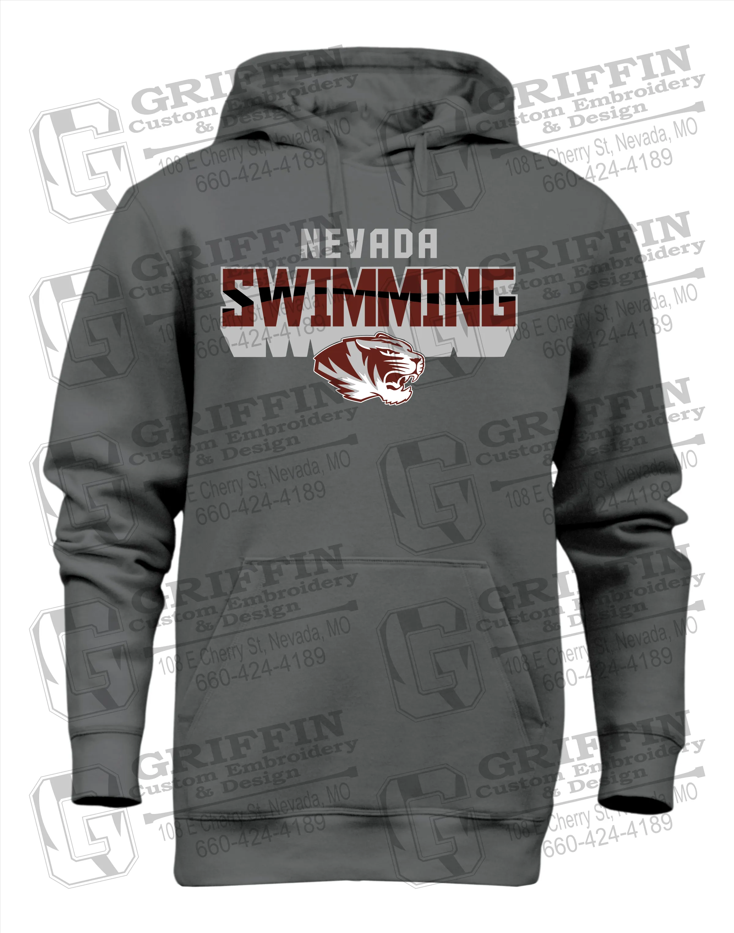Heavyweight Fleece Hoodie - Swimming - Nevada Tigers 23-V