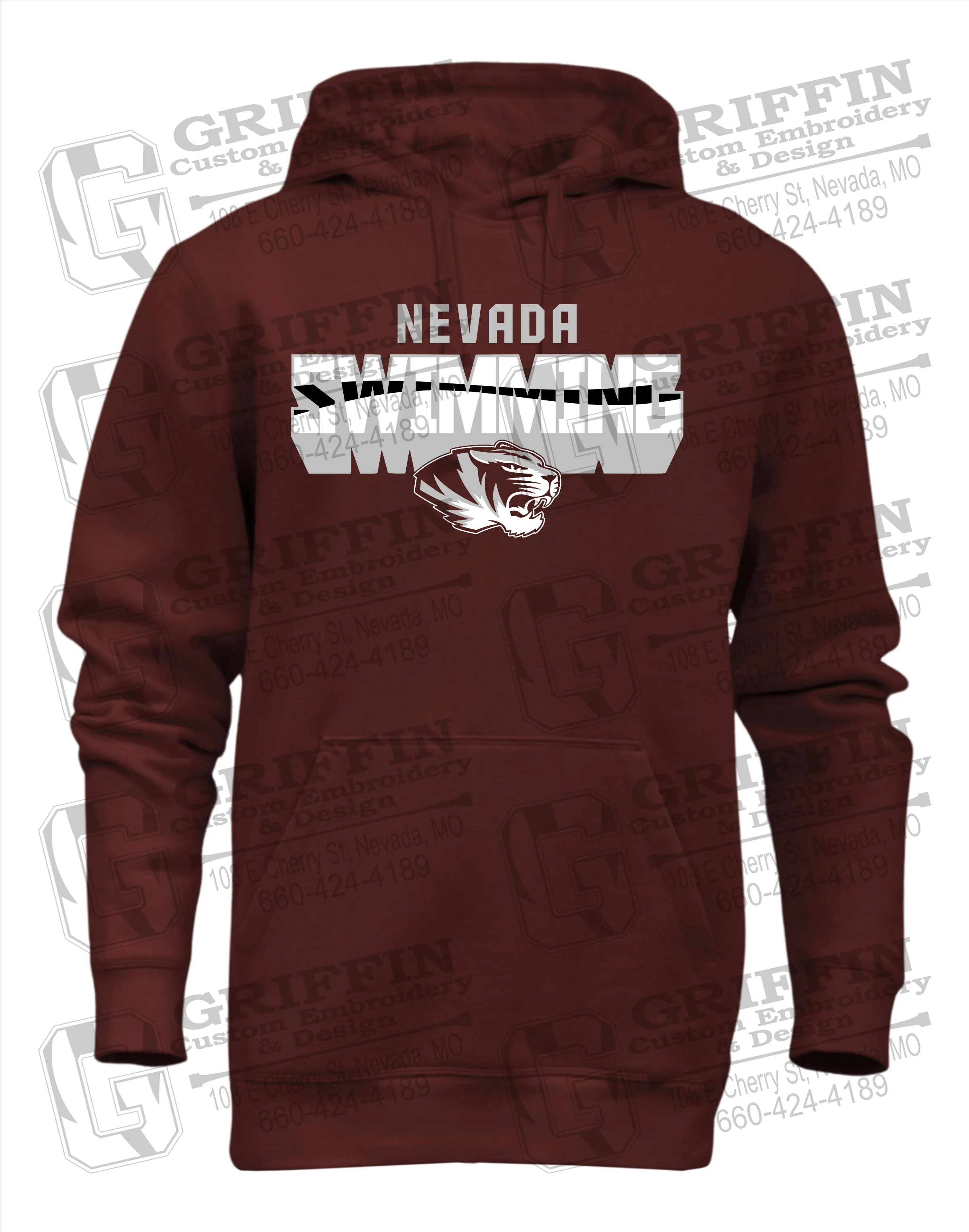 Heavyweight Fleece Hoodie - Swimming - Nevada Tigers 23-V