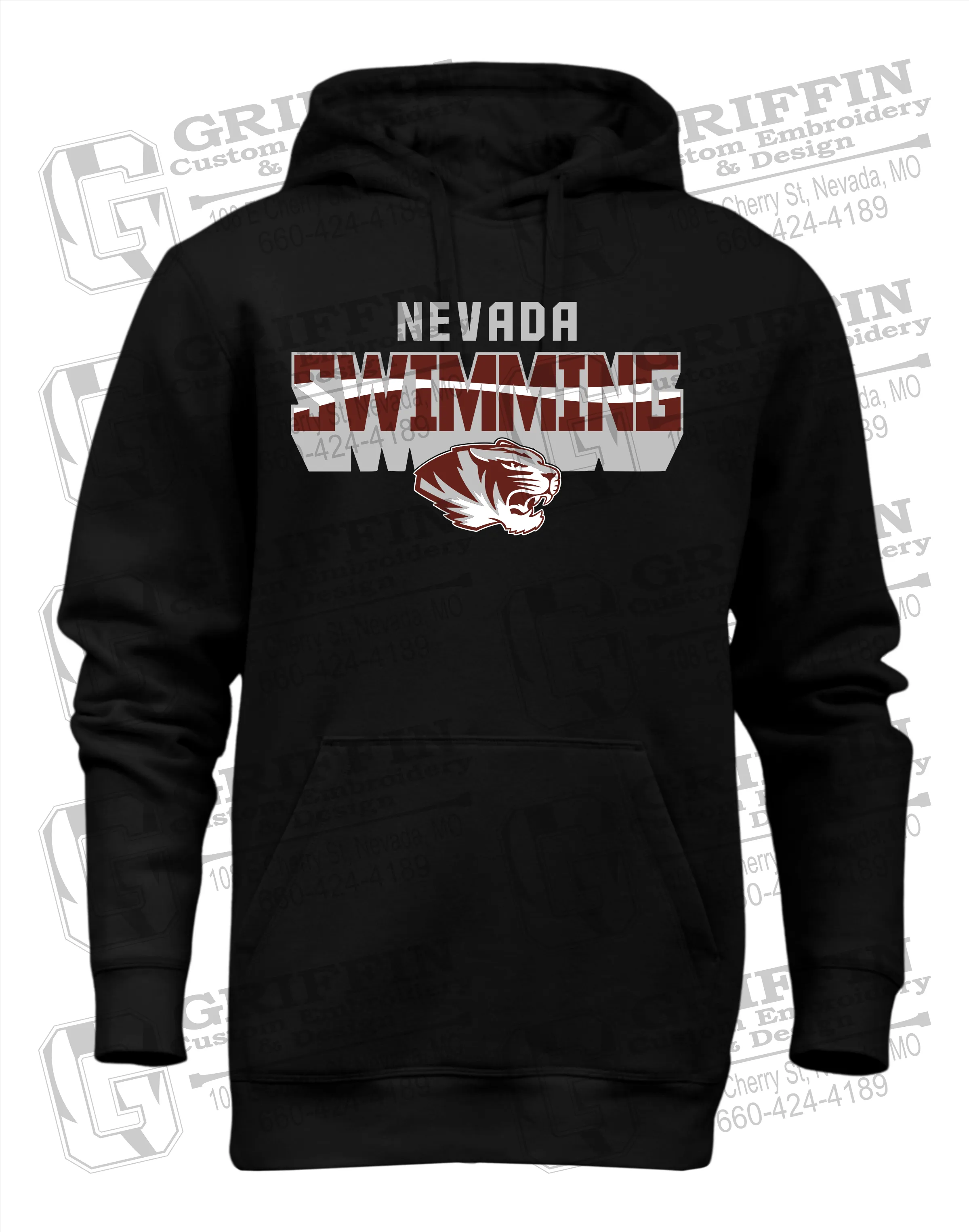 Heavyweight Fleece Hoodie - Swimming - Nevada Tigers 23-V