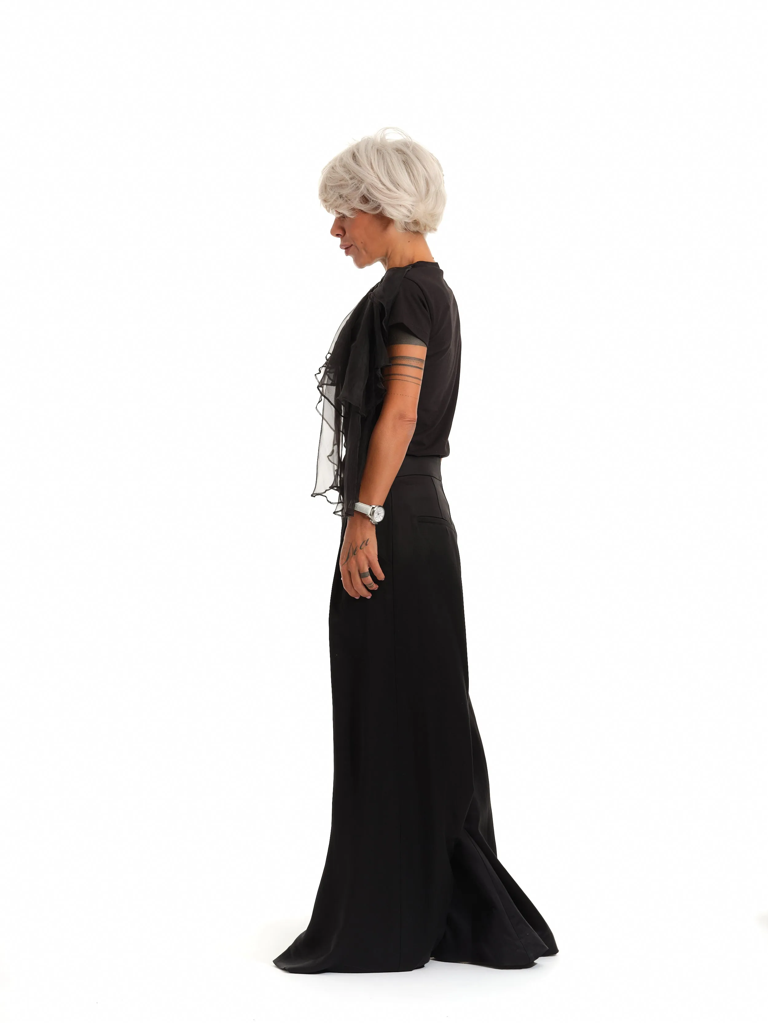 High-Waisted Black Palazzo Pants