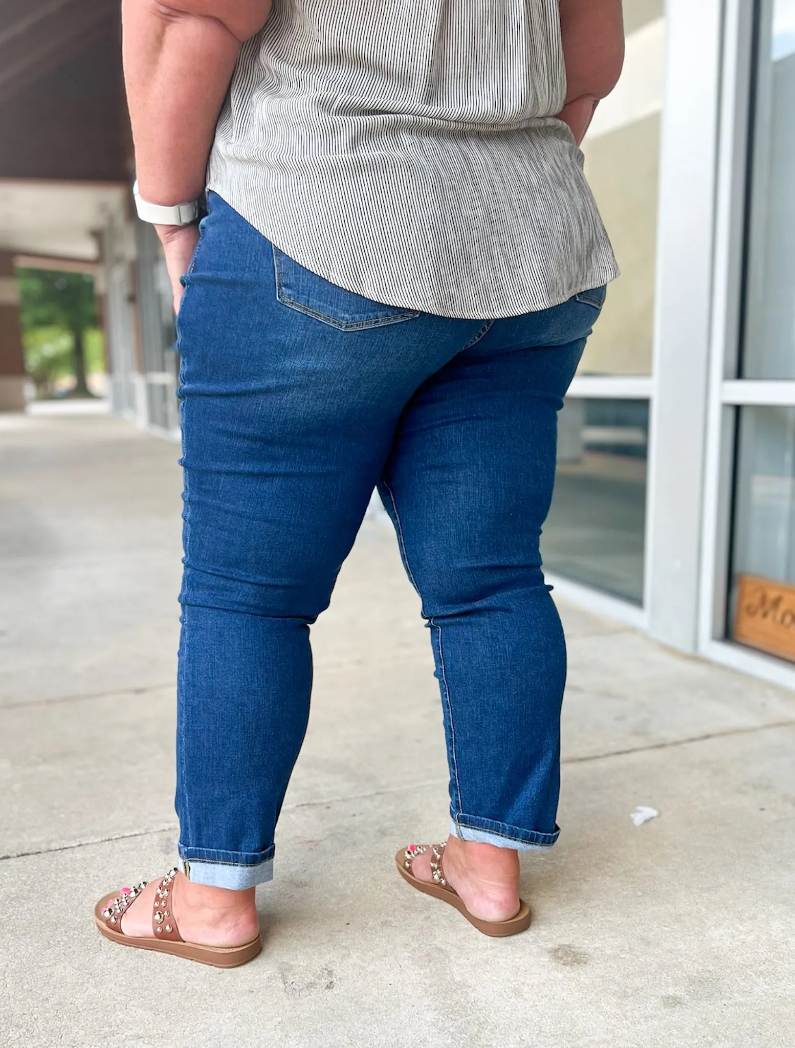 Judy Blue Curvy HW Cool Denim Boyfriend Jeans (C)