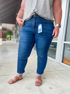 Judy Blue Curvy HW Cool Denim Boyfriend Jeans (C)