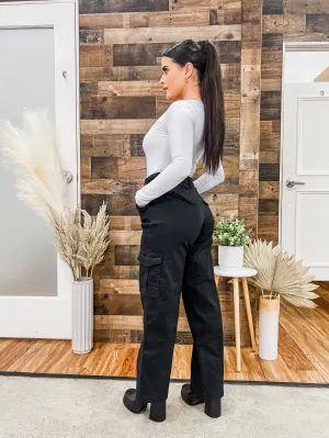 Kiana Cargo Wide Leg Stretch Pants