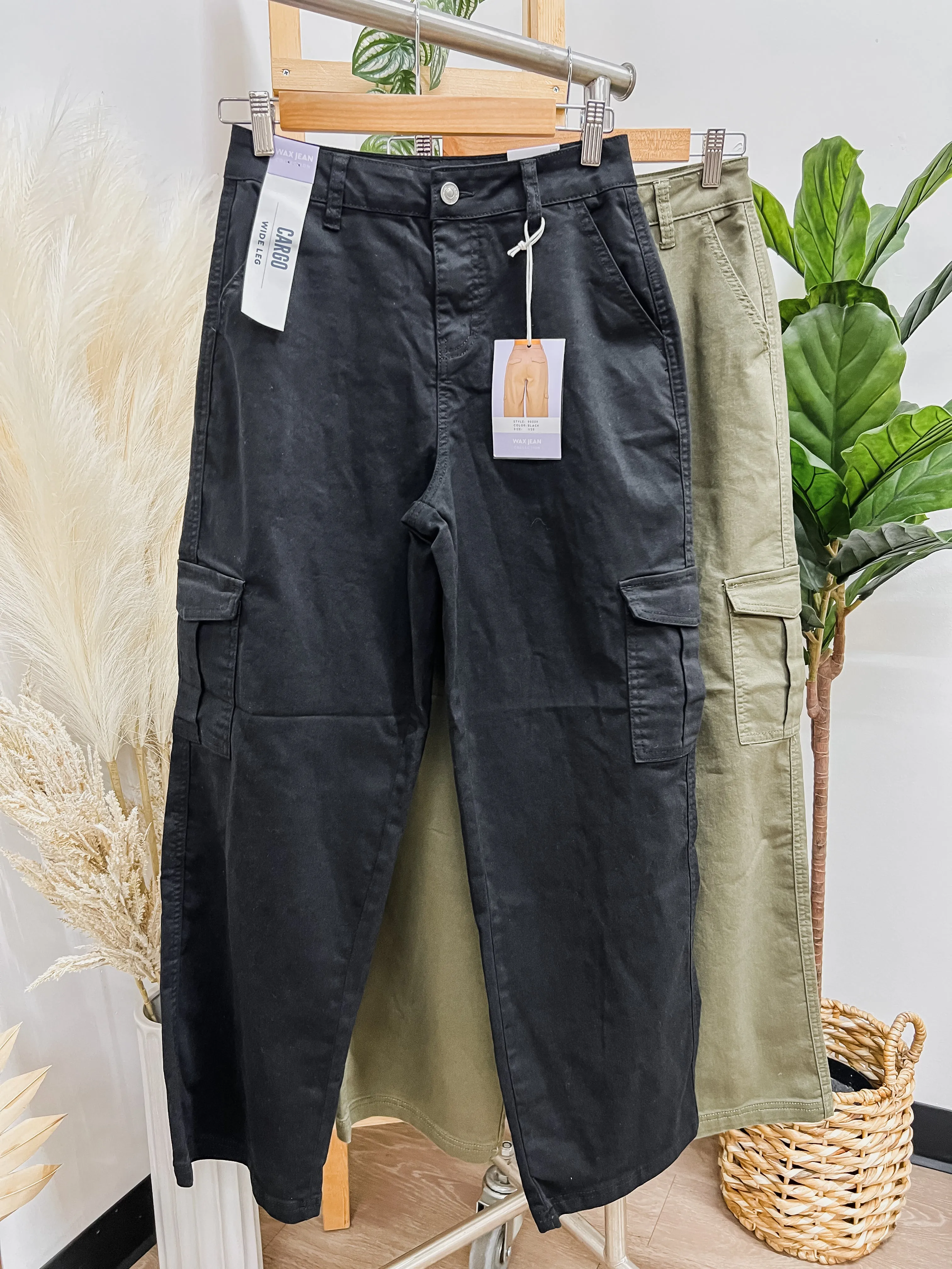 Kiana Cargo Wide Leg Stretch Pants