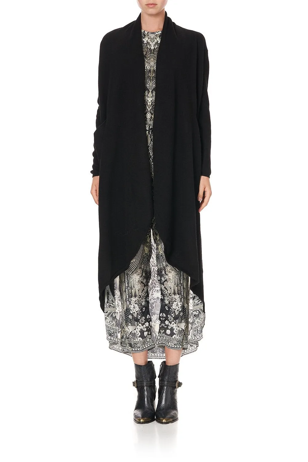 KNITTED CASUAL JACKET WITH SILK BACK ONE TRIBE