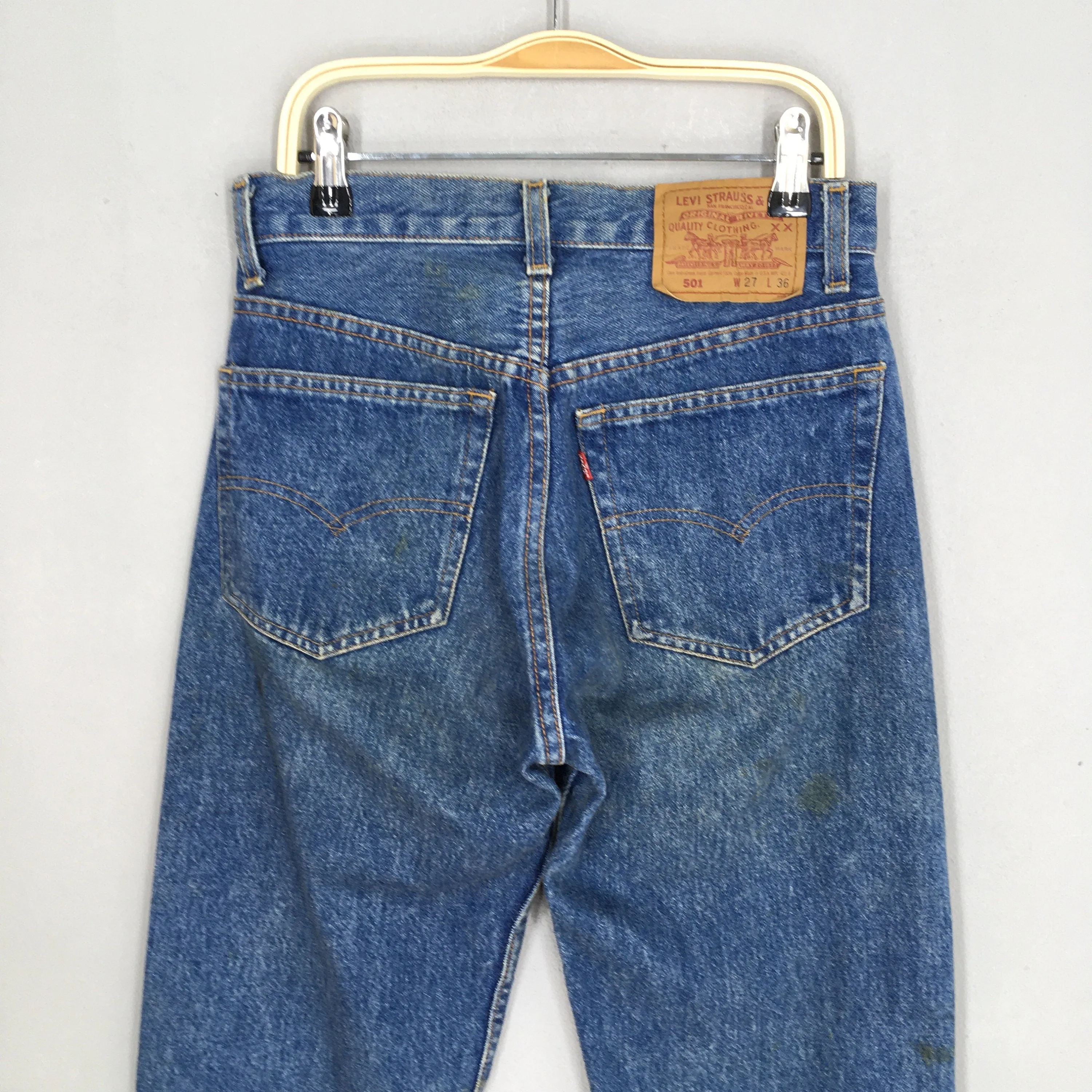 Levi's 501 Indigo Blue Dirty Stonewash Jeans Size 26x30